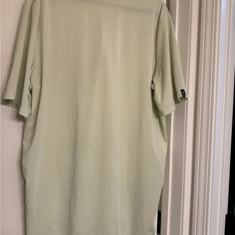 POLO RLX RALPH LAUREN Shirt Men SZ XxL Golf Striped Cream Lime Green